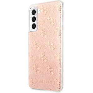 Etui Guess GUHCS21FEPCU4GLPI Samsung Galaxy S21 FE różowy/pink hard case 4G Glitter