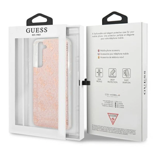 Etui Guess GUHCS21FEPCU4GLPI Samsung Galaxy S21 FE różowy/pink hard case 4G Glitter