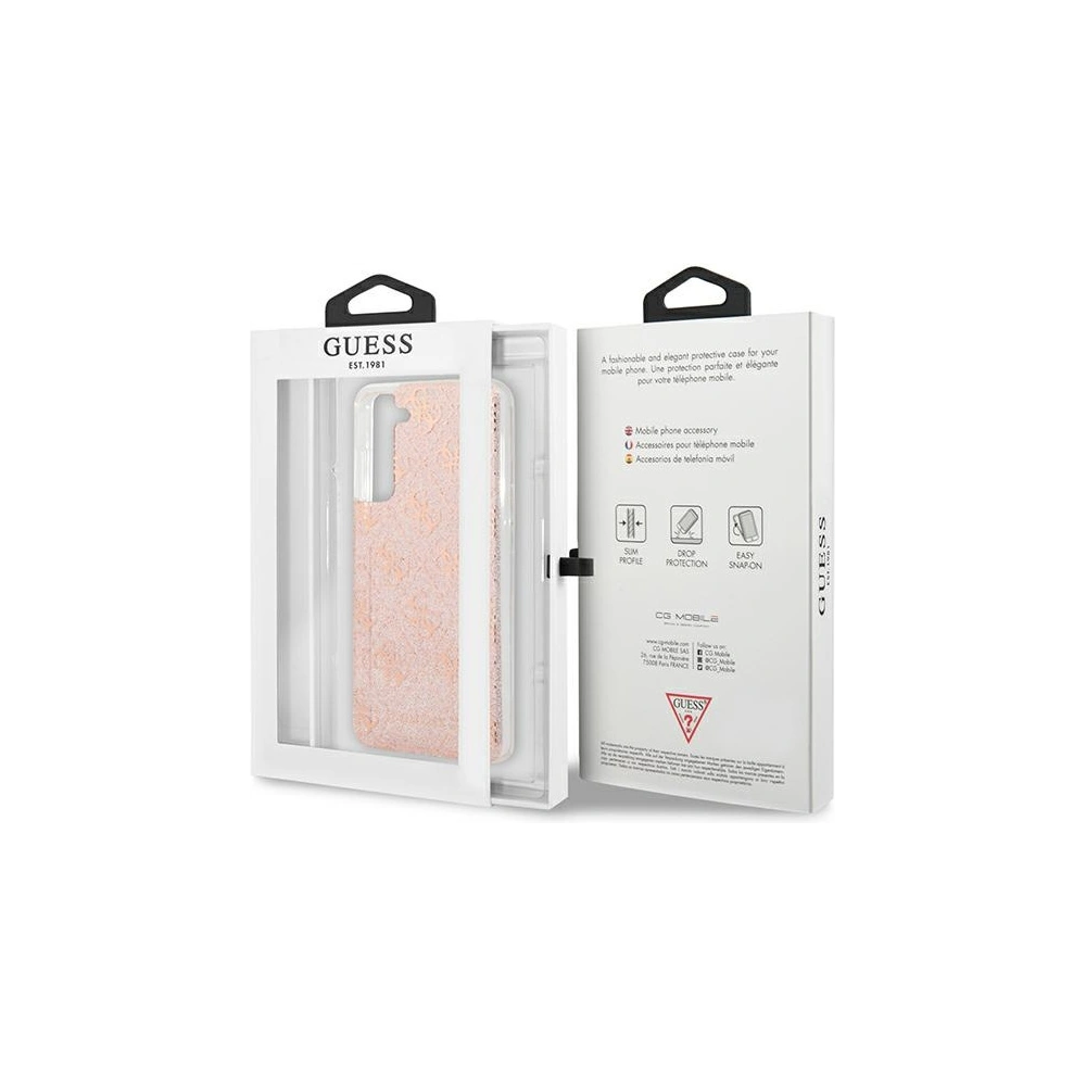 Hurtownia GSM - Etui Guess GUHCS21FEPCU4GLPI Samsung Galaxy S21 FE růžový/pink hard case 4G Glitter - GUE1550PNK - {ean13} - Hurt