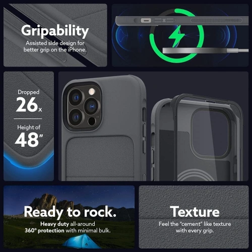 Etui Caseology Stratum MagSafe Apple iPhone 13 Pro Ash Grey