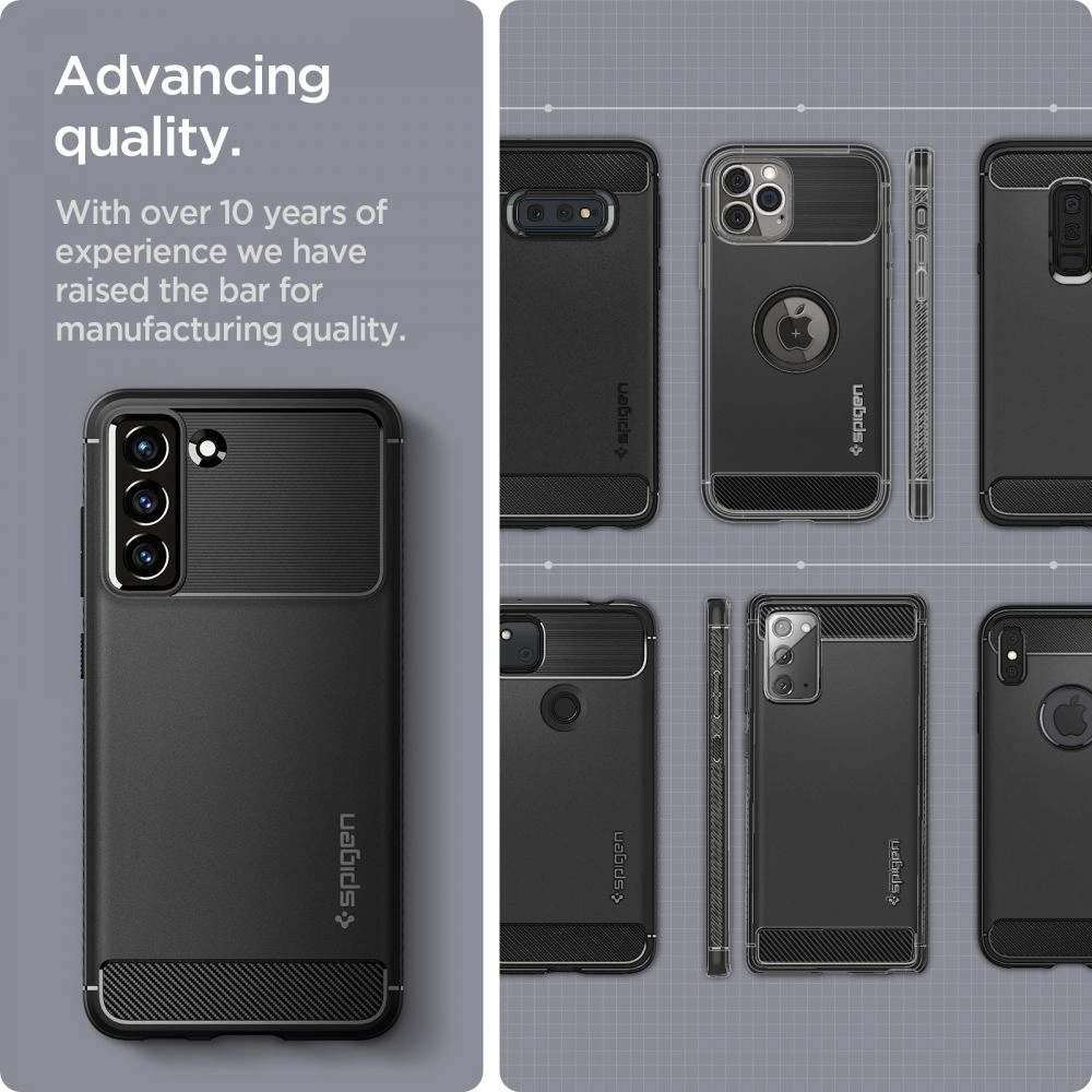 Hurtownia GSM - Etui Spigen Rugged Armor Samsung Galaxy S21 FE Matná Černá - SPN2055BLK - {ean13} - Hurt