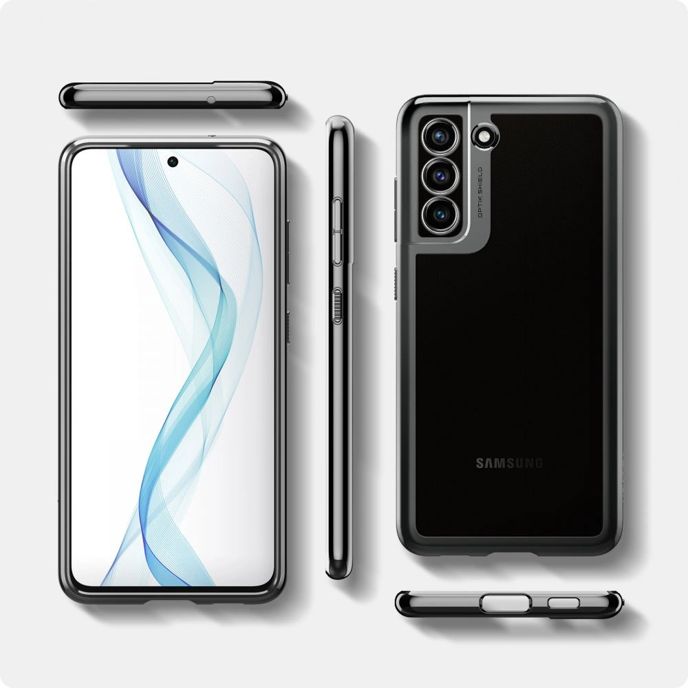 Hurtownia GSM - Etui Spigen Optik Crystal Samsung Galaxy S21 FE Chrome Grey - SPN2059GRY - {ean13} - Hurt