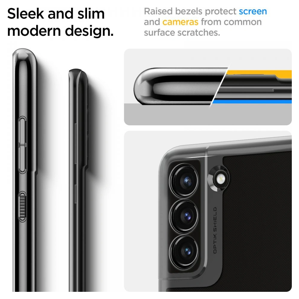 Hurtownia GSM - Etui Spigen Optik Crystal Samsung Galaxy S21 FE Chrome Grey - SPN2059GRY - {ean13} - Hurt