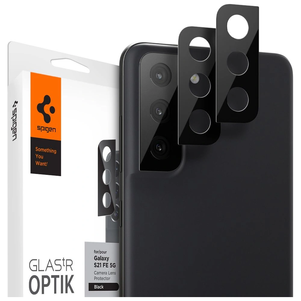 Hurtownia GSM - Tvrzené sklo na aparát Spigen Optik Camera Lens Samsung Galaxy S21 FE Black [2 PACK] - SPN2061BLK - {ean13} - Hurt