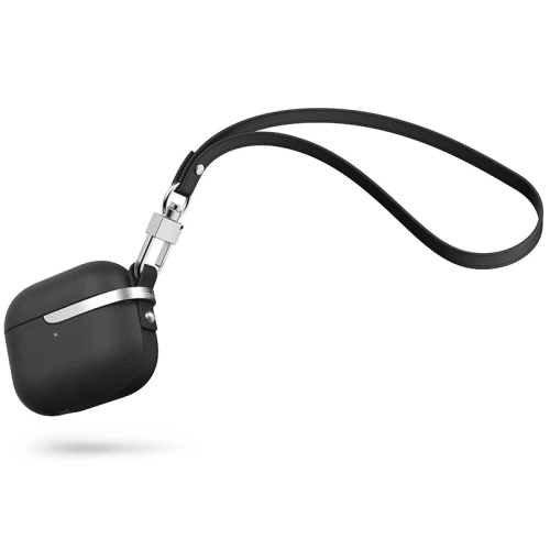 Etui Moshi Pebbo Luxe Apple AirPods 3 z odpinanym paskiem na rękę (Charcoal Black)