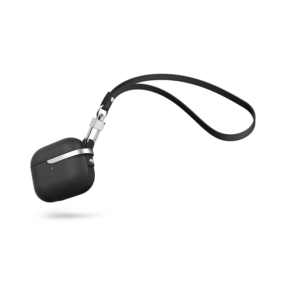 Hurtownia GSM - Etui Moshi Pebbo Luxe Apple AirPods 3 s odnímatelným zápěstním páskem (Charcoal Black) - MOSH208BLK - {ean13} - Hurt