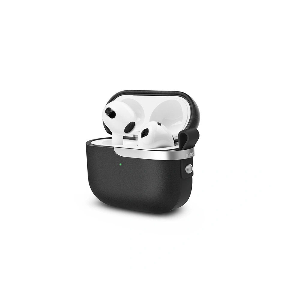 Hurtownia GSM - Etui Moshi Pebbo Luxe Apple AirPods 3 s odnímatelným zápěstním páskem (Charcoal Black) - MOSH208BLK - {ean13} - Hurt
