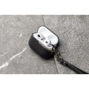 Wholesale Moshi Pebbo Luxe Case Apple AirPods 3 with Detachable Wrist Strap - Charcoal Black - MOSH208BLK - {ean13} - Hurt