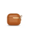 Etui Moshi Pebbo Luxe Apple AirPods 3 s odnímatelným zápěstním páskem (Caramel Brown)