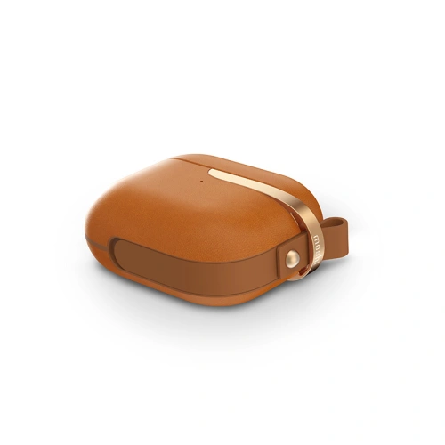 Etui Moshi Pebbo Luxe Apple AirPods 3 z odpinanym paskiem na rękę (Caramel Brown)