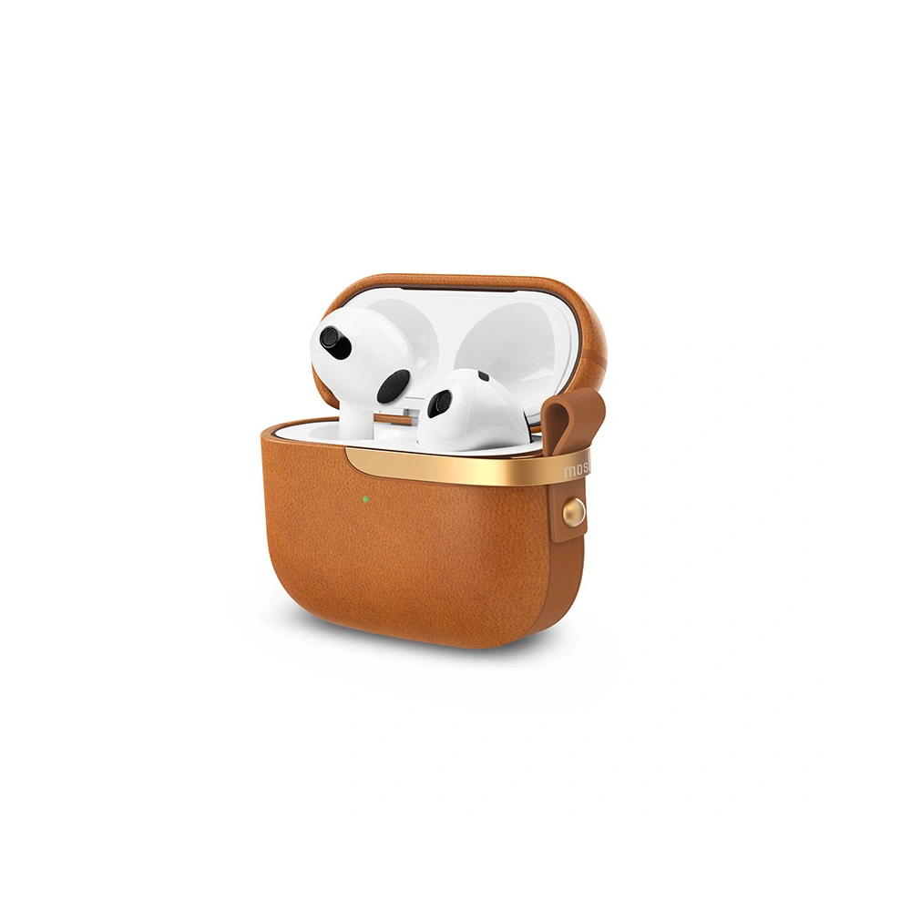 Hurtownia GSM - Etui Moshi Pebbo Luxe Apple AirPods 3 s odnímatelným zápěstním páskem (Caramel Brown) - MOSH209BR - {ean13} - Hurt