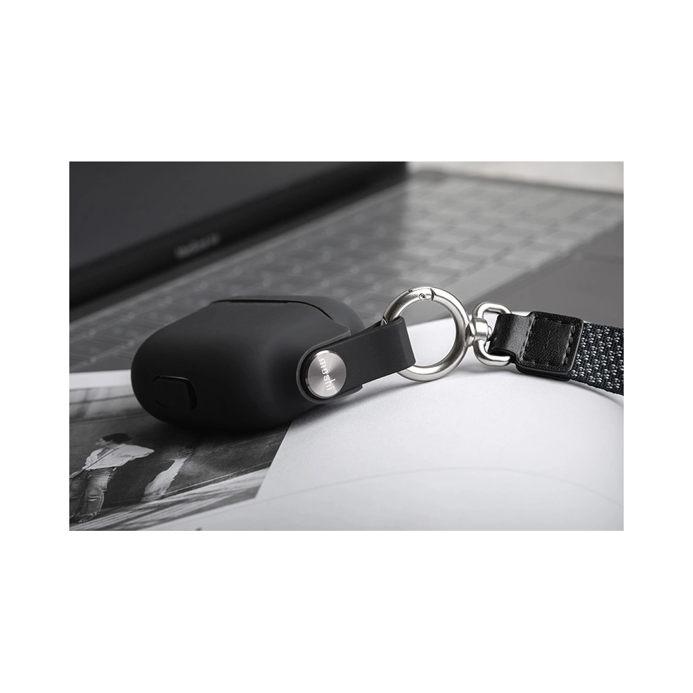 Hurtownia GSM - Etui Moshi Pebbo Apple AirPods 3 s odnímatelným poutkem na ruku (Shadow Black) - MOSH210BLK - {ean13} - Hurt