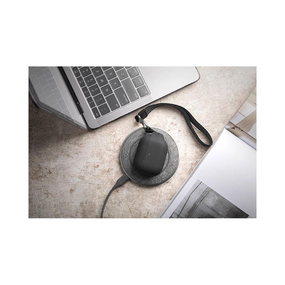 Hurtownia GSM - Etui Moshi Pebbo Apple AirPods 3 s odnímatelným poutkem na ruku (Shadow Black) - MOSH210BLK - {ean13} - Hurt