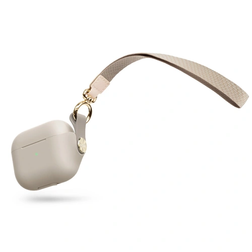 Etui Moshi Pebbo Apple AirPods 3 z odpinanym paskiem na rękę (Savanna Beige)