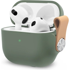 Wholesale Moshi Pebbo Case Apple AirPods 3 with Detachable Wrist Strap and LintGuard™ Protection - Mint Green - MOSH212GRN - {ean13} - Hurt