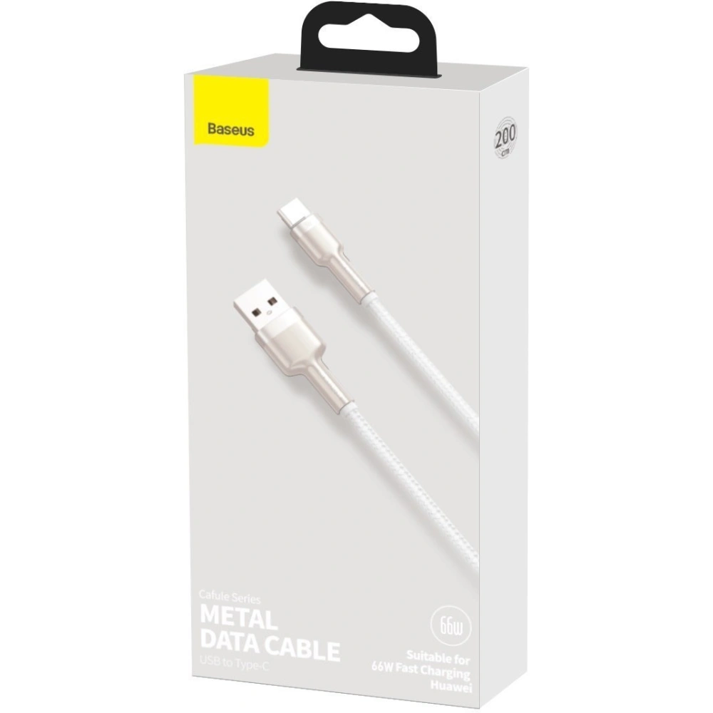 Hurtownia GSM - Kabel USB do USB-C Baseus Cafule, 66W, 2m (bílý) - BSU3015WHT - {ean13} - Hurt