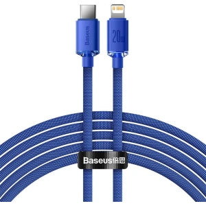 Kabel USB-C do Lightning Baseus Crystal, 20W, PD, 2m (niebieski)