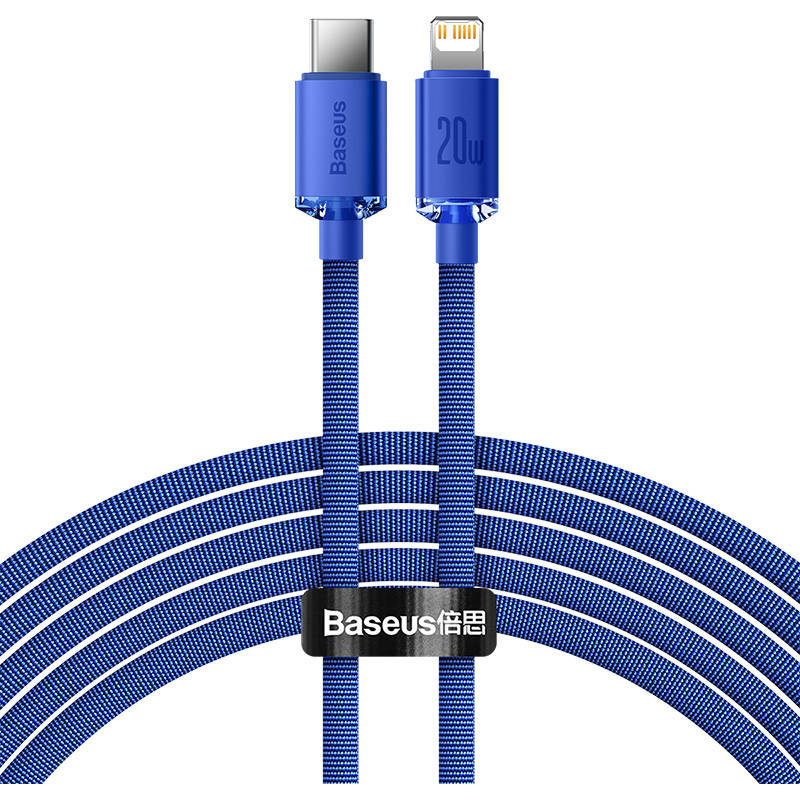 USB-C do Lightning Cable Baseus Crystal, 20W, PD, 2m (blue)