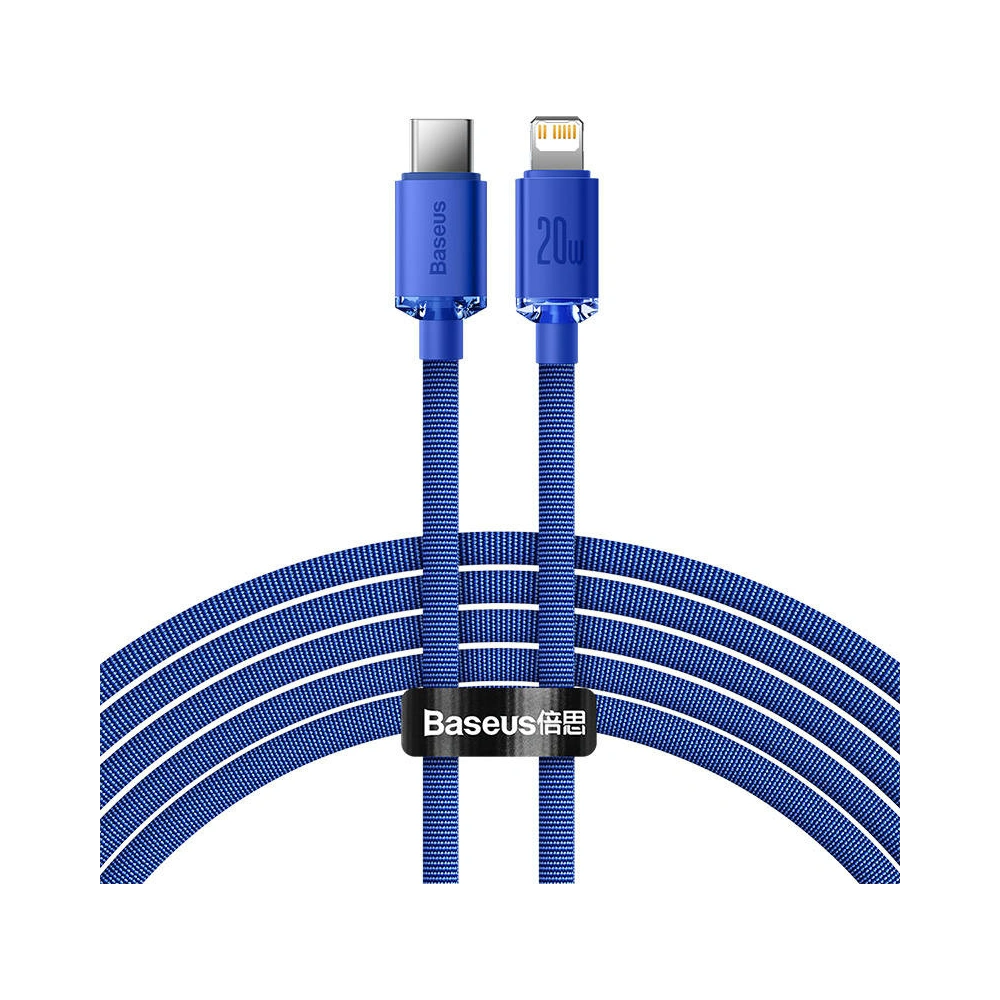 Hurtownia GSM - Kabel USB-C do Lightning Baseus Crystal, 20W, PD, 2m (modrý) - BSU3021BLU - {ean13} - Hurt