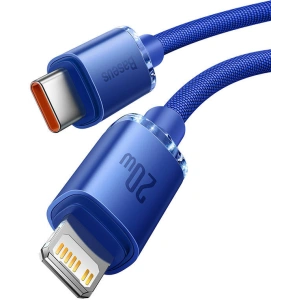 Kabel USB-C do Lightning Baseus Crystal, 20W, PD, 2m (niebieski)