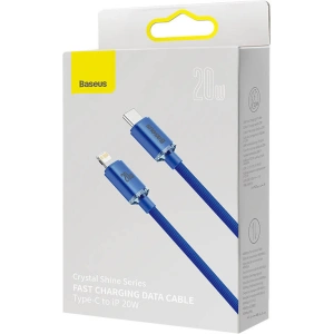 Kabel USB-C do Lightning Baseus Crystal, 20W, PD, 2m (niebieski)