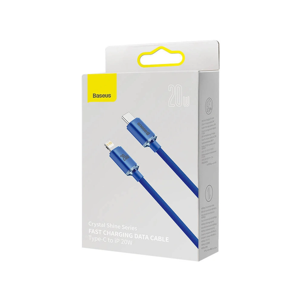 Hurtownia GSM - Kabel USB-C do Lightning Baseus Crystal, 20W, PD, 2m (modrý) - BSU3021BLU - {ean13} - Hurt