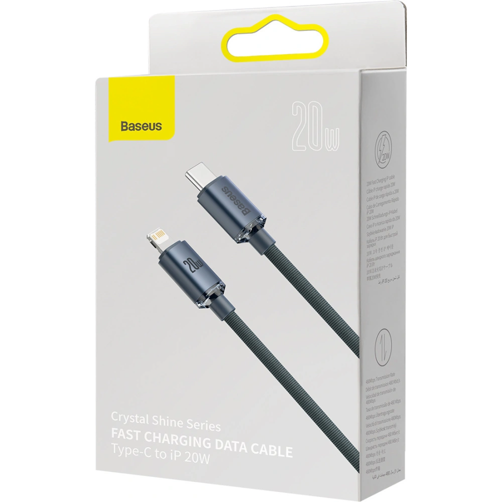 Hurtownia GSM - Kabel USB-C do Lightning Baseus Crystal, 20W, PD, 2m (černý) - BSU3022BLK - {ean13} - Hurt