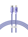 Kabel USB-C do Lightning Baseus Crystal, 20W, PD, 1.2m (fialová)