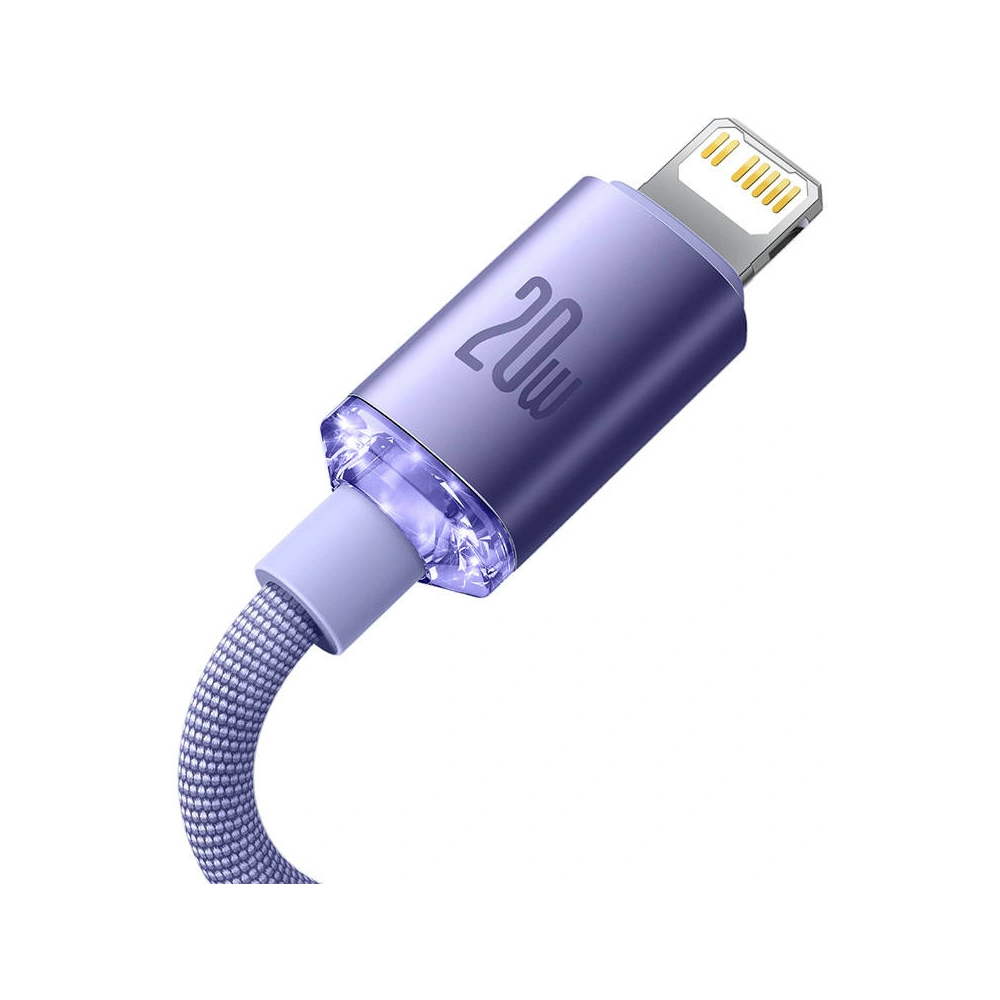 Hurtownia GSM - Kabel USB-C do Lightning Baseus Crystal, 20W, PD, 1.2m (fialová) - BSU3023PRP - {ean13} - Hurt