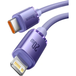 Kabel USB-C do Lightning Baseus Crystal, 20W, PD, 1.2m (fioletowy)