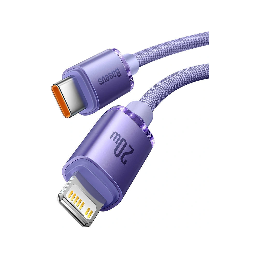 Hurtownia GSM - Kabel USB-C do Lightning Baseus Crystal, 20W, PD, 1.2m (fialová) - BSU3023PRP - {ean13} - Hurt
