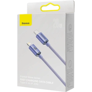Kabel USB-C do Lightning Baseus Crystal, 20W, PD, 1.2m (fioletowy)