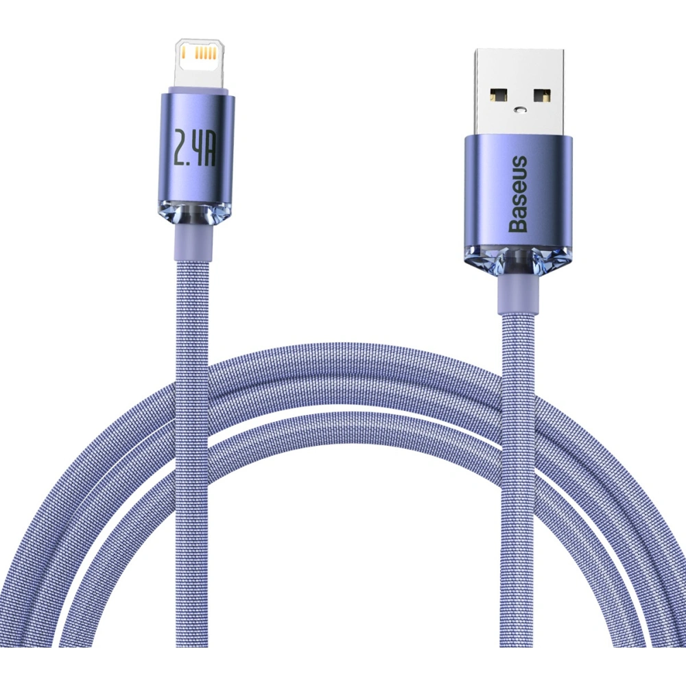 Hurtownia GSM - Kabel USB do Lightning Baseus Crystal, 2.4A, 2m (fialový) - BSU3024PRP - {ean13} - Hurt