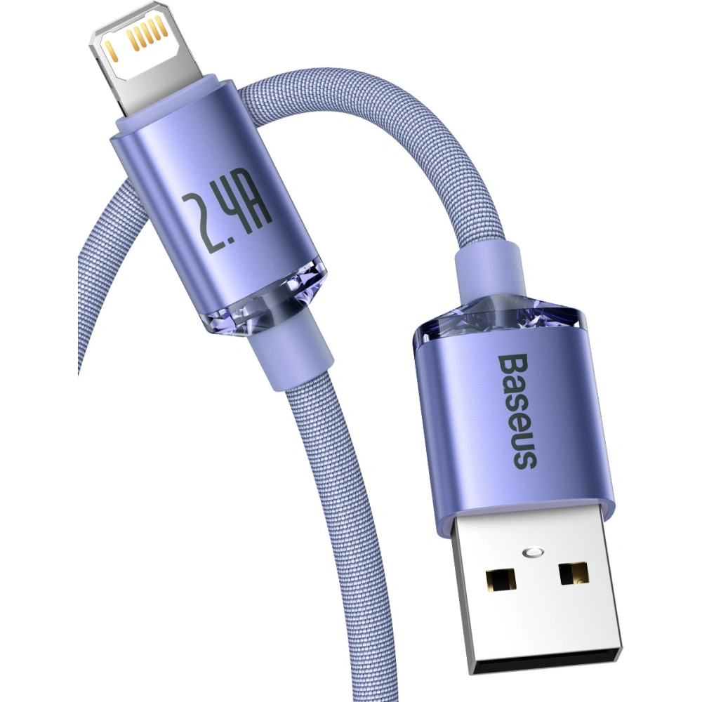 Hurtownia GSM - Kabel USB do Lightning Baseus Crystal, 2.4A, 2m (fialový) - BSU3024PRP - {ean13} - Hurt