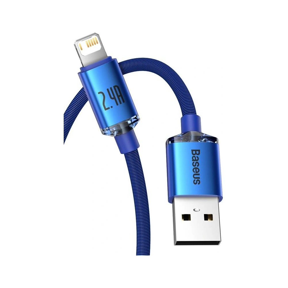 Hurtownia GSM - Kabel USB do Lightning Baseus Crystal, 2.4A, 2m (niebieski) - BSU3025BLU - {ean13} - Hurt