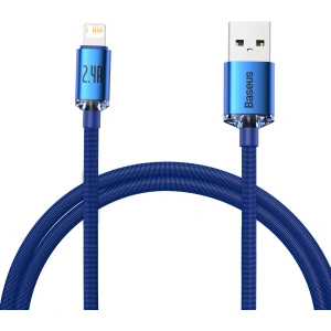 Hurtownia GSM - Kabel USB do Lightning Baseus Crystal, 2.4A, 1.2m (niebieski) - BSU3027BLU - {ean13} - Hurt