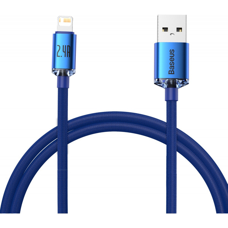Baseus Distributor - 6932172602697 - BSU3027BLU - USB do Lightning Baseus Crystal Cable, 2.4A, 1.2m (blue) - B2B homescreen