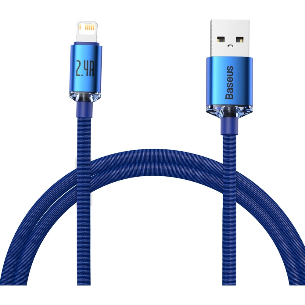 Hurtownia GSM - Kabel USB do Lightning Baseus Crystal, 2.4A, 1.2m (modrý) - BSU3027BLU - {ean13} - Hurt