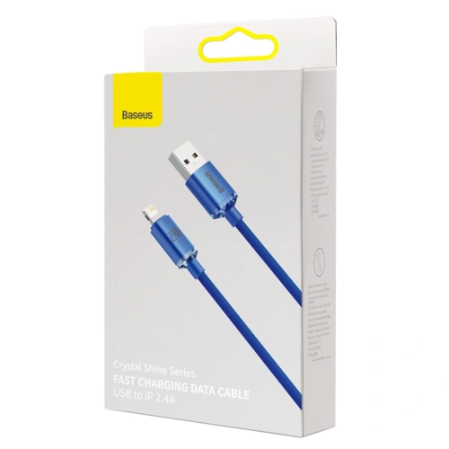 Kabel USB do Lightning Baseus Crystal, 2.4A, 1.2m (niebieski)