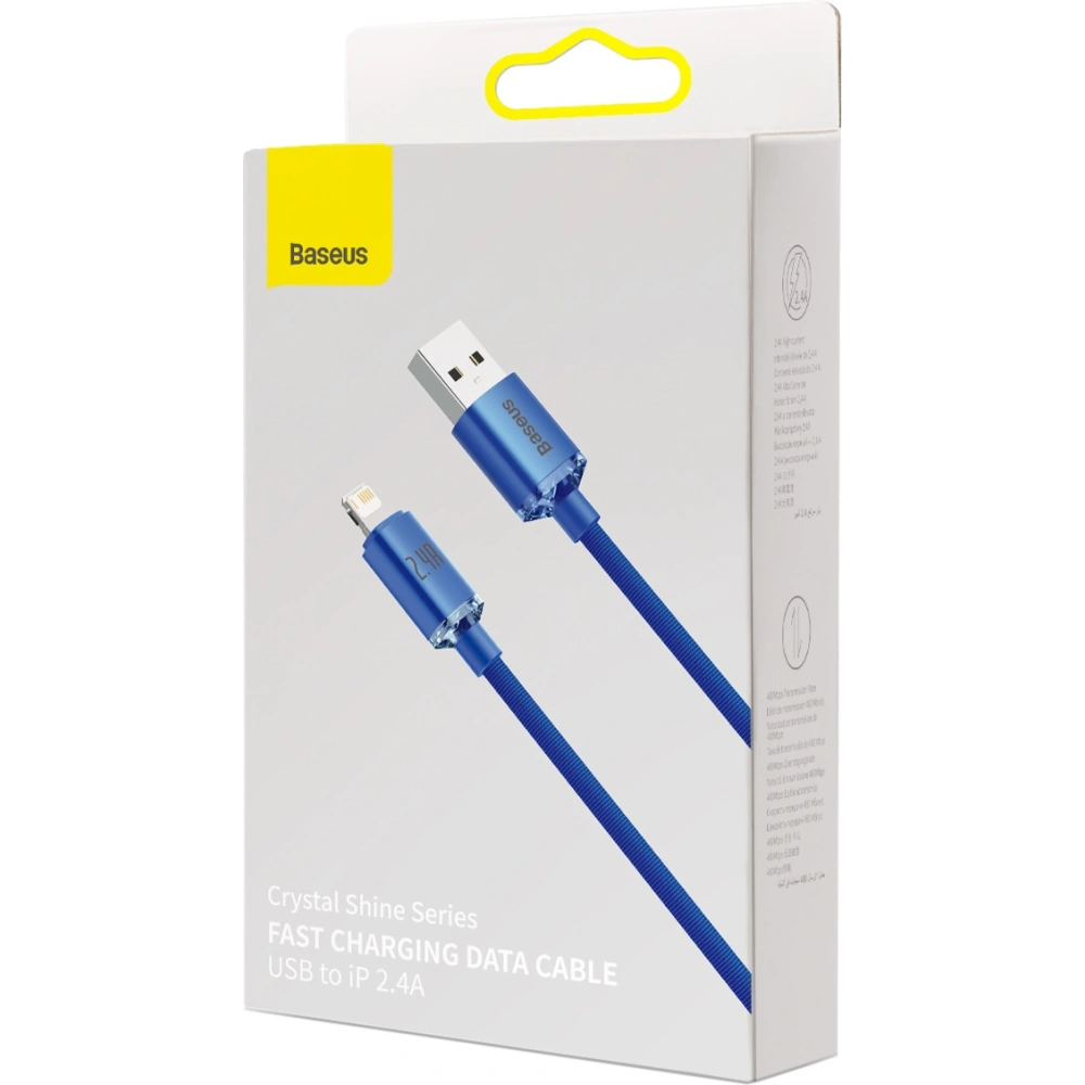 Hurtownia GSM - Kabel USB do Lightning Baseus Crystal, 2.4A, 1.2m (modrý) - BSU3027BLU - {ean13} - Hurt