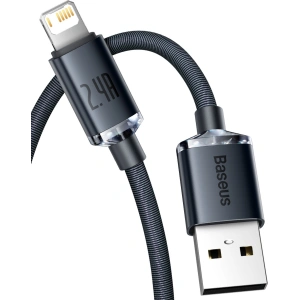 Hurtownia GSM - Kabel USB do Lightning Baseus Crystal, 2.4A, 1.2m (czarny) - BSU3029BLK - {ean13} - Hurt