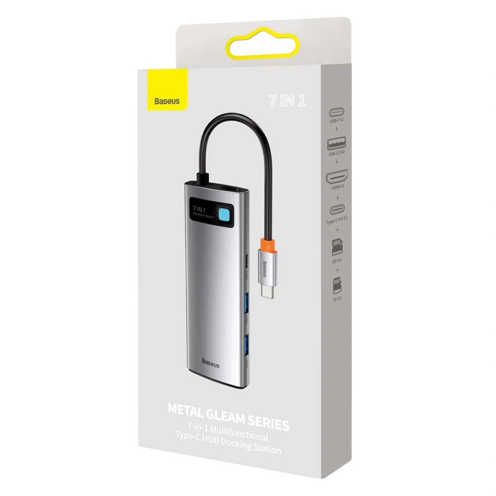 Hurtownia GSM - Adapter 7w1 Baseus Hub USB-C na 2x USB 3.0 + HDMI + USB-C PD - BSU3032 - {ean13} - Hurt