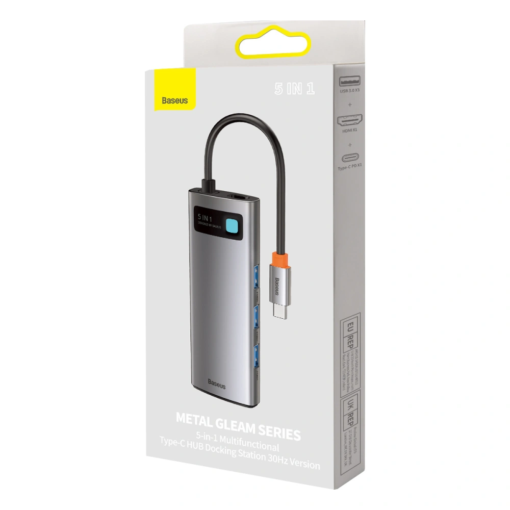 Hurtownia GSM - Adapter 5w1 Baseus Hub USB-C na 3x USB 3.0 + HDMI + USB-C PD - BSU3034 - {ean13} - Hurt