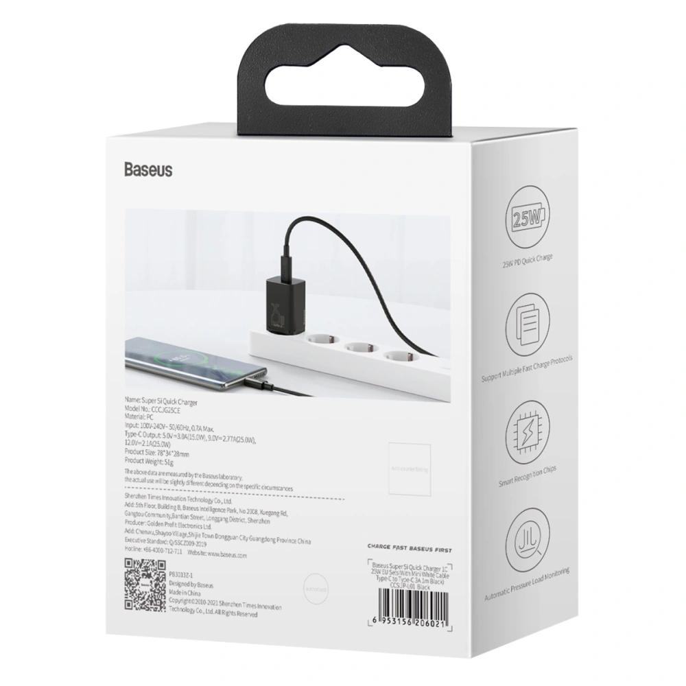 Ładowarka sieciowa Baseus Super Si Quick Charger 1C 25W (czarna)
