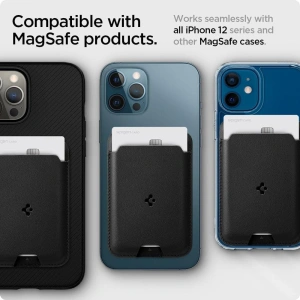 Wholesale MagSafe Card Case Spigen Valentinus Universal Magnetic Card Holder Black - SPN2063BLK - {ean13} - Hurt