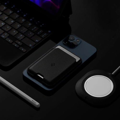 Etui na karty MagSafe Spigen Valentinus Universal Magnetic Card Holder Black