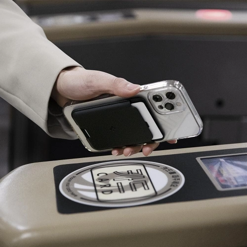 Etui na karty MagSafe Spigen Valentinus Universal Magnetic Card Holder Black