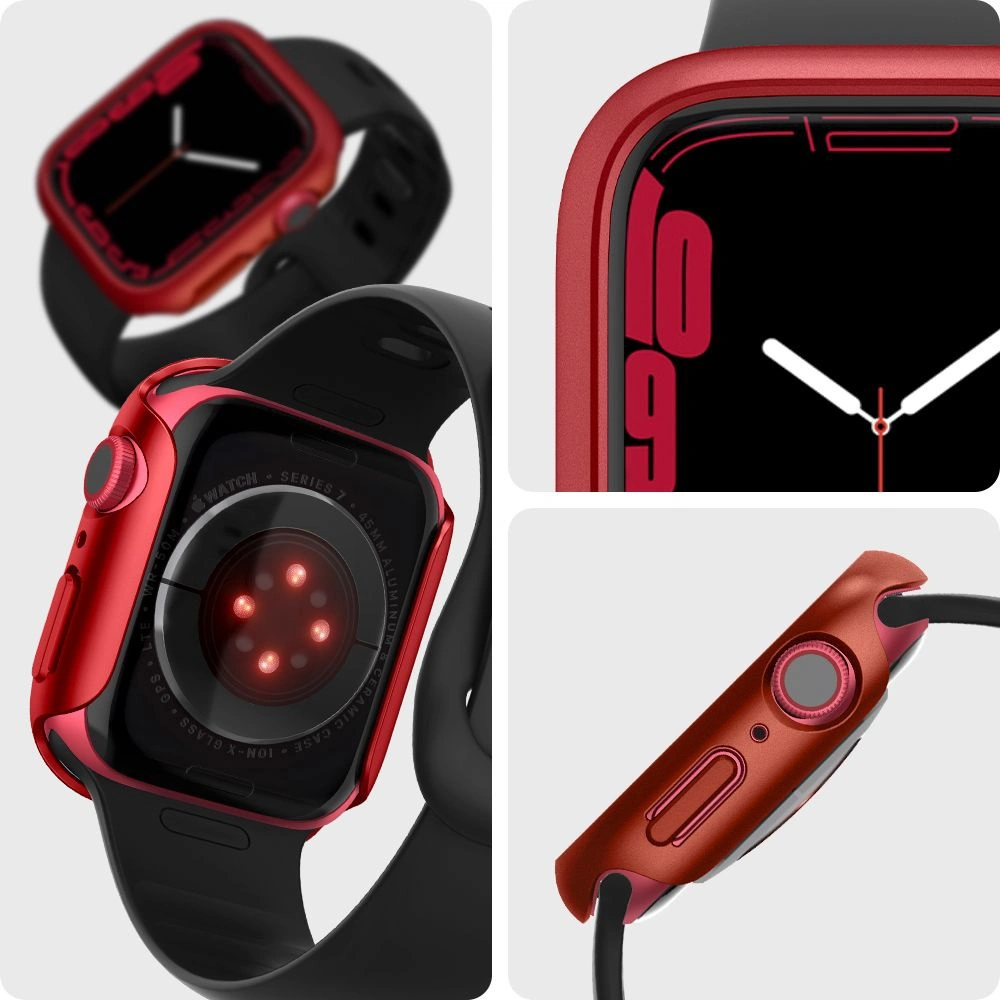 Wholesale Case Spigen Thin Fit Apple Watch 7/8 (45mm) Metallic Red - SPN2065RED - {ean13} - Hurt
