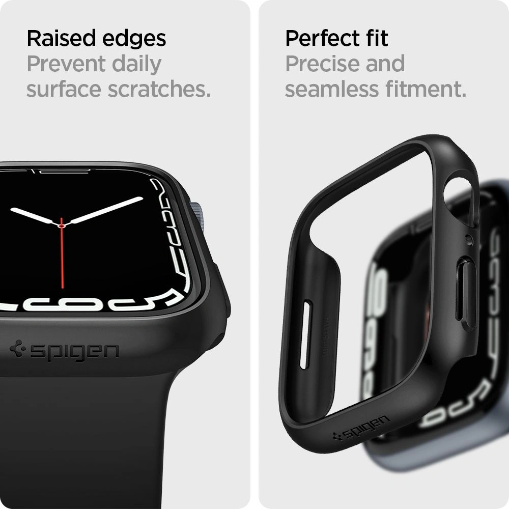 Hurtownia GSM - Etui Spigen Thin Fit Apple Watch 7/8 (45mm) Černé - SPN2066BLK - {ean13} - Hurt