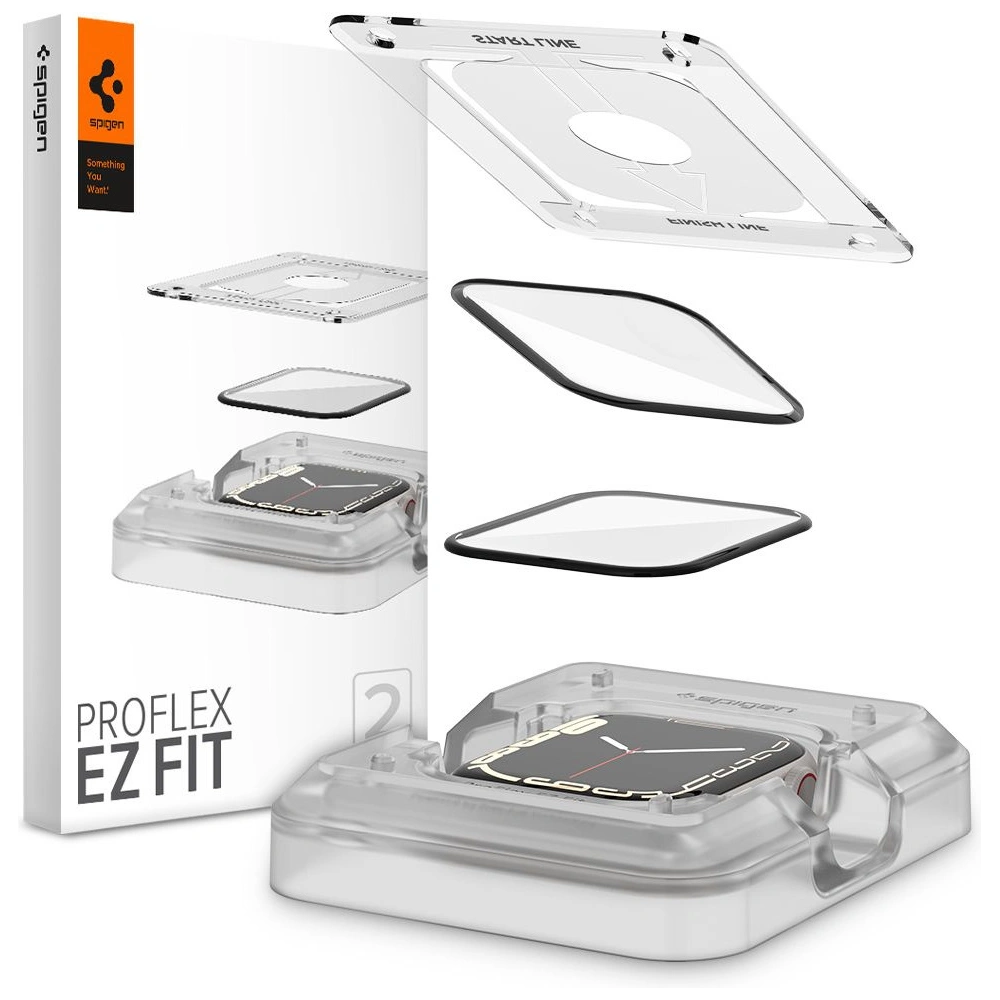 Wholesale Hybrid glass Spigen Proflex ez Fit Apple Watch 4/5/6/7/SE/8/9 40/41mm [2 PACK] - SPN2071 - {ean13} - Hurt